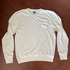 J. Crew Light Beige Pocket Crew Neck Knit Sweatshirt - Men’s Medium